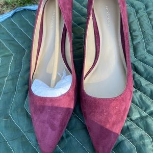 Ann Taylor maroon suede shoes. Size 7 never worn